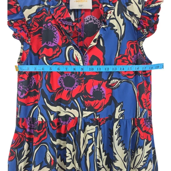 Rhian Stephenson La Double J Short & Sassy Dress Size Large Pockets Tiered Skirt